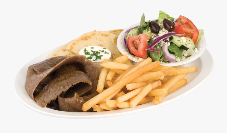 Gc Gyros Plate - Gyro Plate With Fries, Transparent Clipart