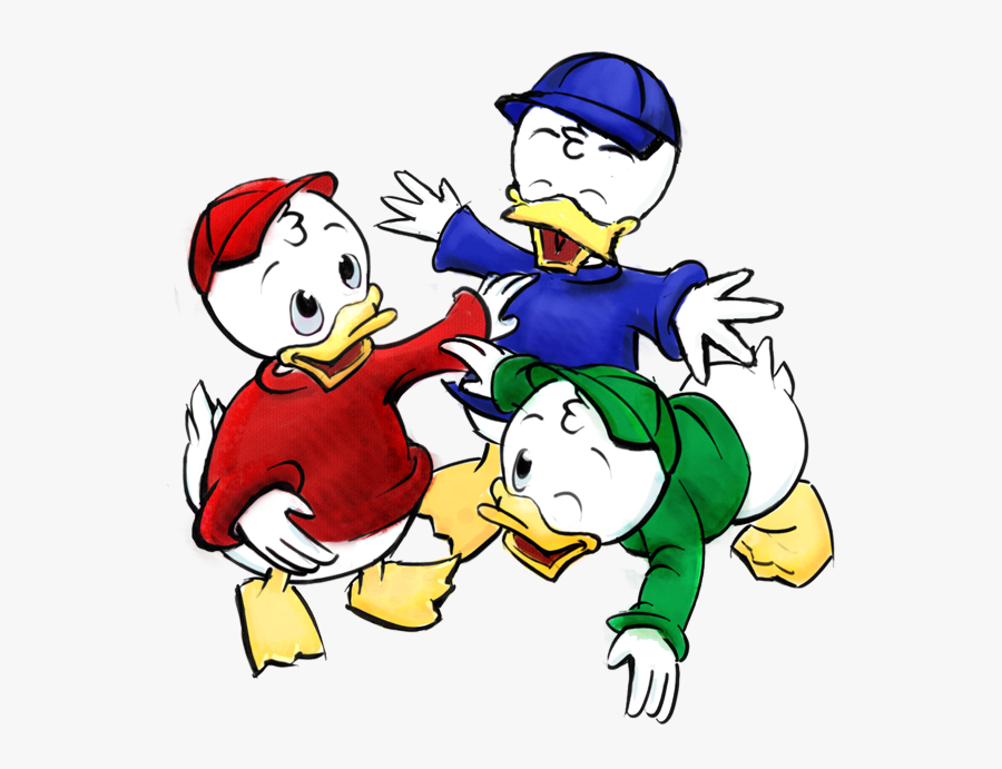 Huey, Dewey And Louie Donald Duck Mickey Mouse Drawing - Louie Dewey Duck Cartoon Png, Transparent Clipart