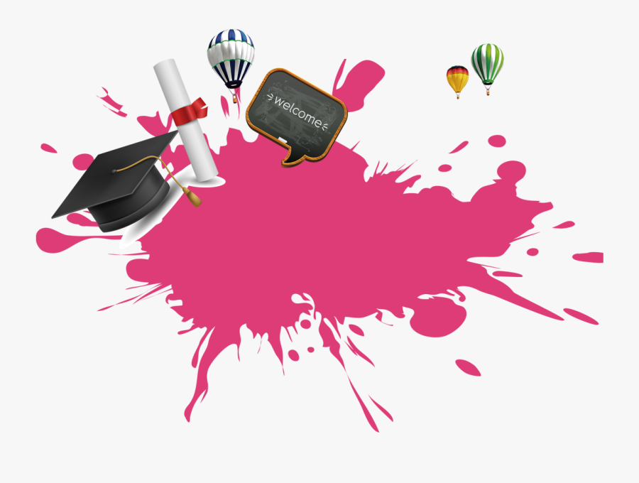 Graduation Background Design Pink, Transparent Clipart