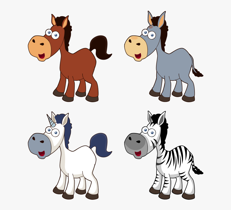 Cartoon Horses Vector, Transparent Clipart