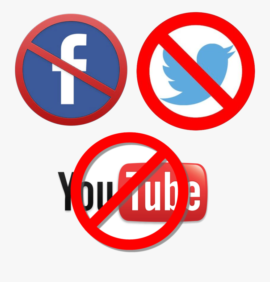 Ban Facebook, Ban Youtube, Ban Twitter, Alternative - Do Not Tweet Symbol, Transparent Clipart