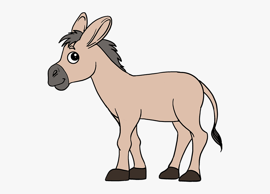 Drawing Donkey Outline - Step By Step To Draw A Donkey , Free Transparent C...