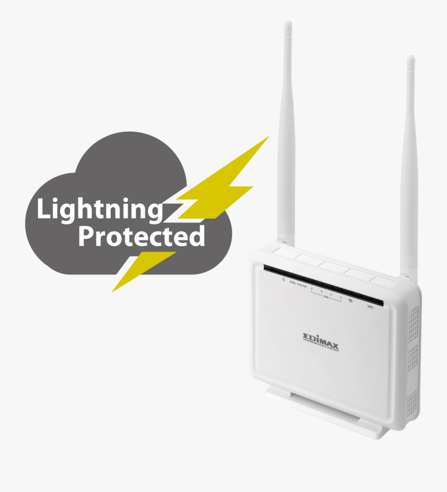 Edimax N300 Wireless Adsl Modem Router Ar-7286wnab - Edimax Adsl Router, Transparent Clipart