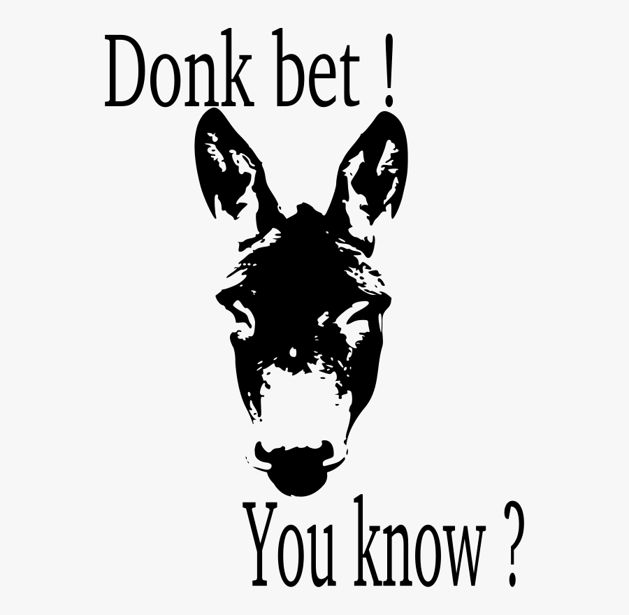 Donkbet - Black And White Donkey Head, Transparent Clipart
