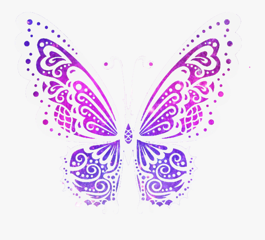 Pink And Purple Sparkly Butterfly, Transparent Clipart