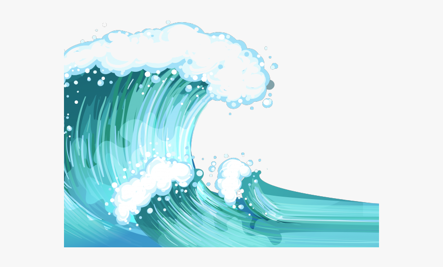 Ocean Clipart Simple Big Waves Transparent Background - Transparent Background Wave Clipart, Transparent Clipart