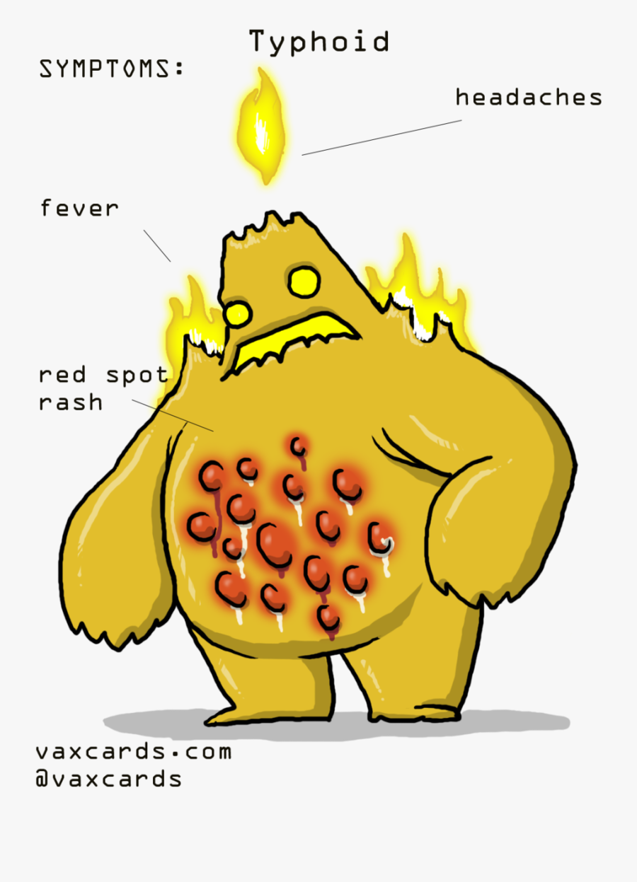 Fever Clipart Typhoid - Cartoon Typhoid Symptoms, Transparent Clipart