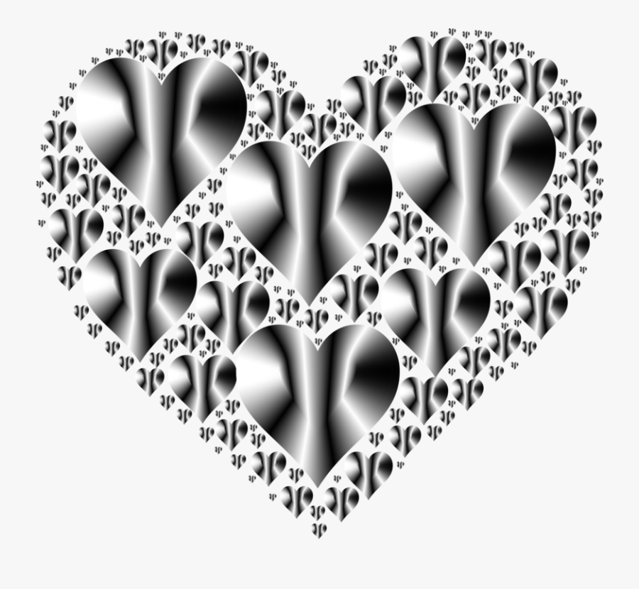 Metallic Hearts, Transparent Clipart