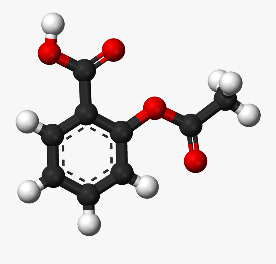Aspirin 3d Balls - Ball And Stick Model Of Salicylic Acid, Transparent Clipart