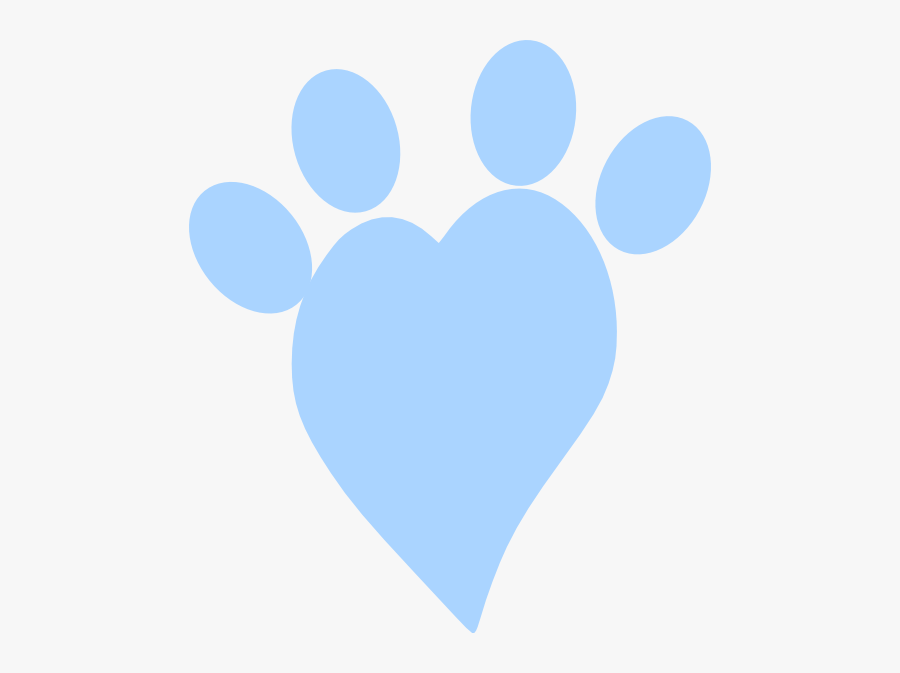 Blue Heart Paw Clip Art At Clker - Heart, Transparent Clipart