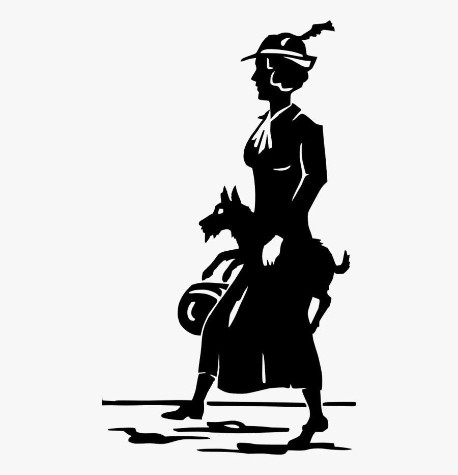 Lady Silhouette Outside - Clip Art, Transparent Clipart