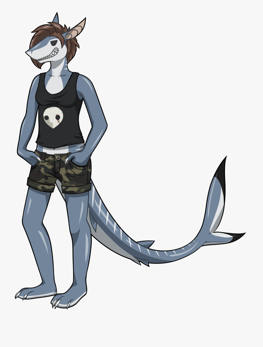 Shark Girl Weasyl - Cartoon, Transparent Clipart