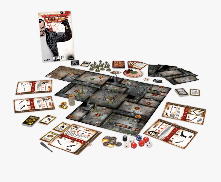 Heres Negan Contents Isolated - Here's Negan Board Game, Transparent Clipart