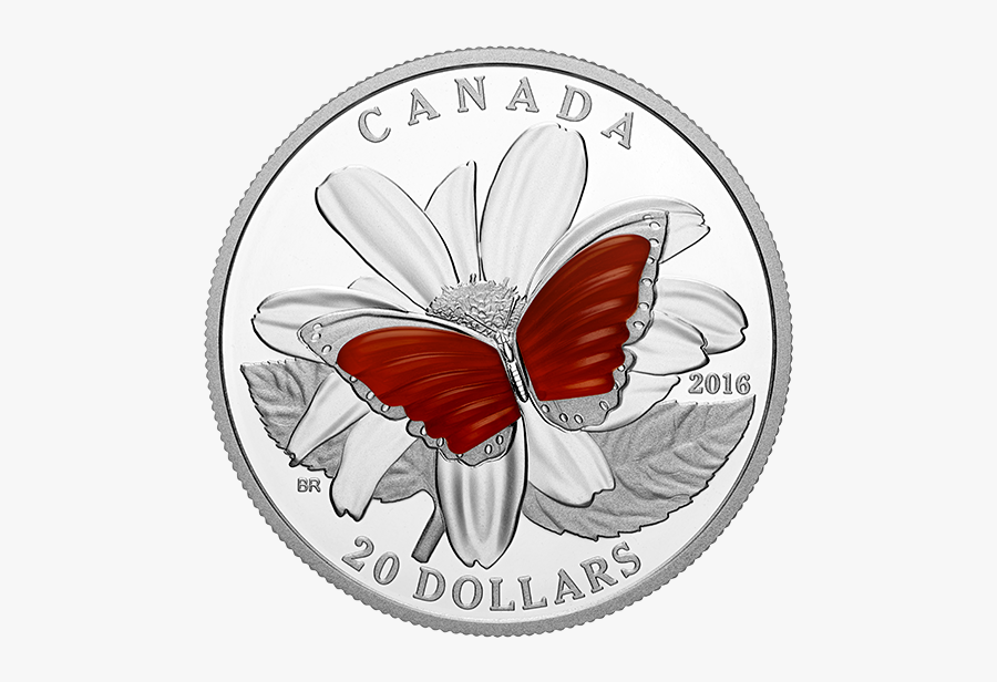 Oz Pure Silver - Butterfly Coin 20 Dollars, Transparent Clipart
