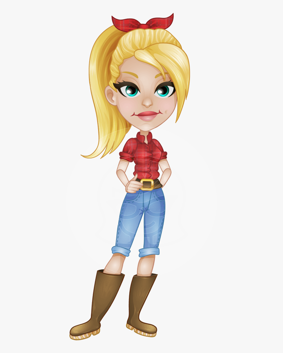 Eva The Farm Diva - Female Cartoon Farmer Png, Transparent Clipart