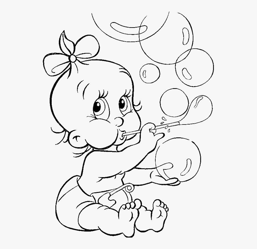 Baby Sister Coloring Page, Printable Baby Sister Coloring, - Colour In Baby, Transparent Clipart