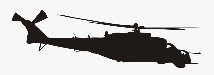 Boeing Ah-64 Apache Helicopter Rotor Silhouette Military - Silhouette Helicopter Png, Transparent Clipart