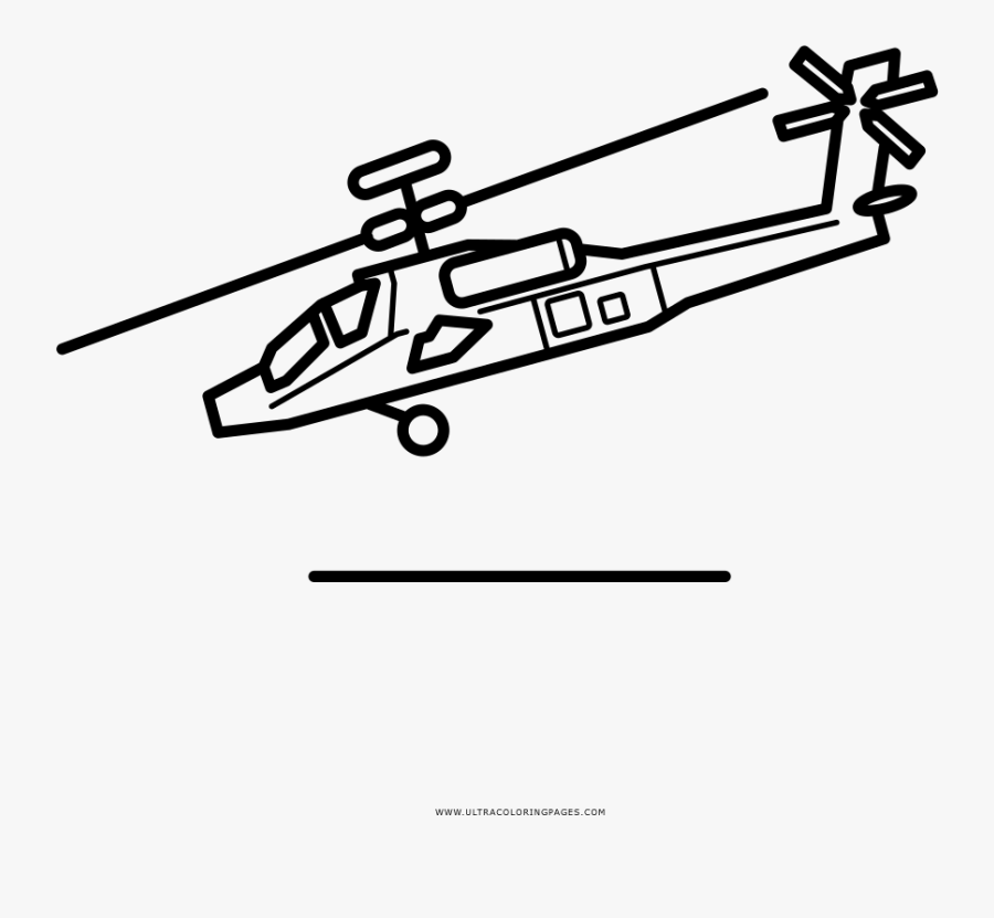 Apache Coloring Page - Apache Helicóptero Para Dibujar, Transparent Clipart
