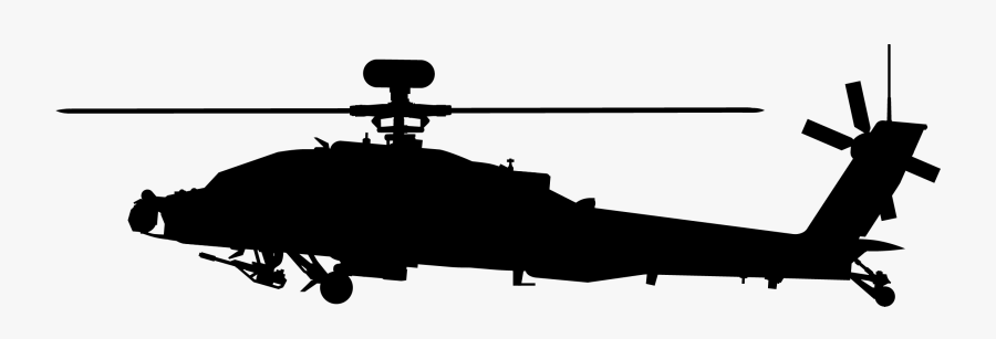 Military-helicopter - Apache Helicopter Silhouette Png, Transparent Clipart