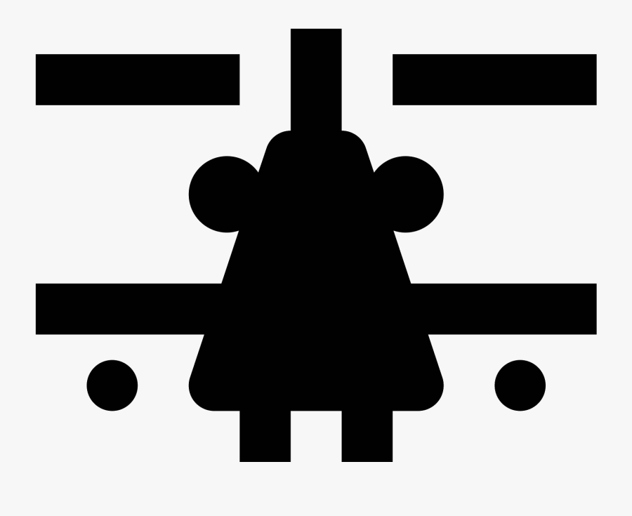 This Icon Represents A Military Helicopter - Silhouette, Transparent Clipart