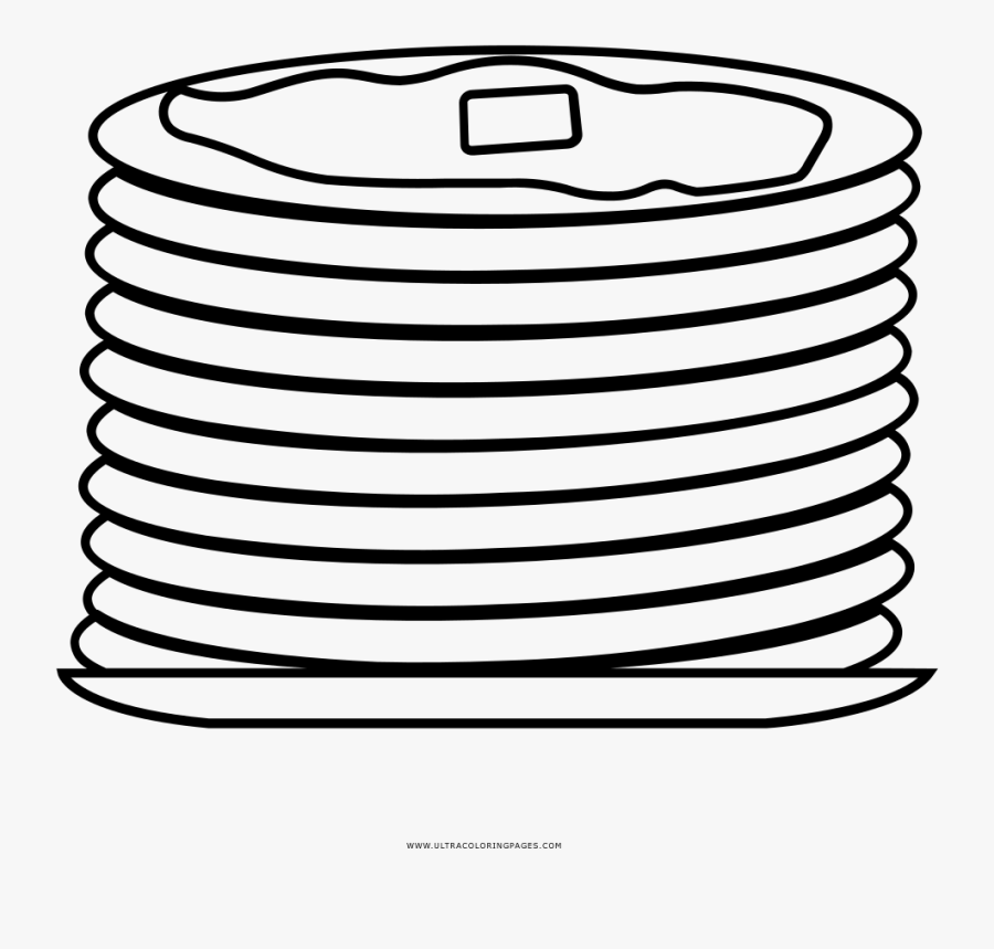 Pancakes Coloring Page - Line Art, Transparent Clipart