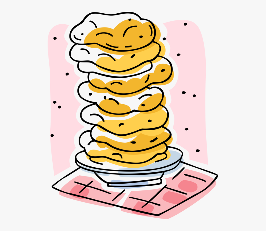 Vector Illustration Of Fresh Baked Flat Bread Stacked - Fladenbrot Clipart, Transparent Clipart