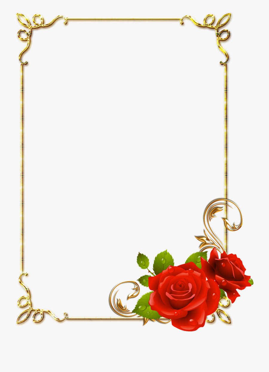 Clipart Per Photoshop - Moldura Com Flores Vermelhas, Transparent Clipart