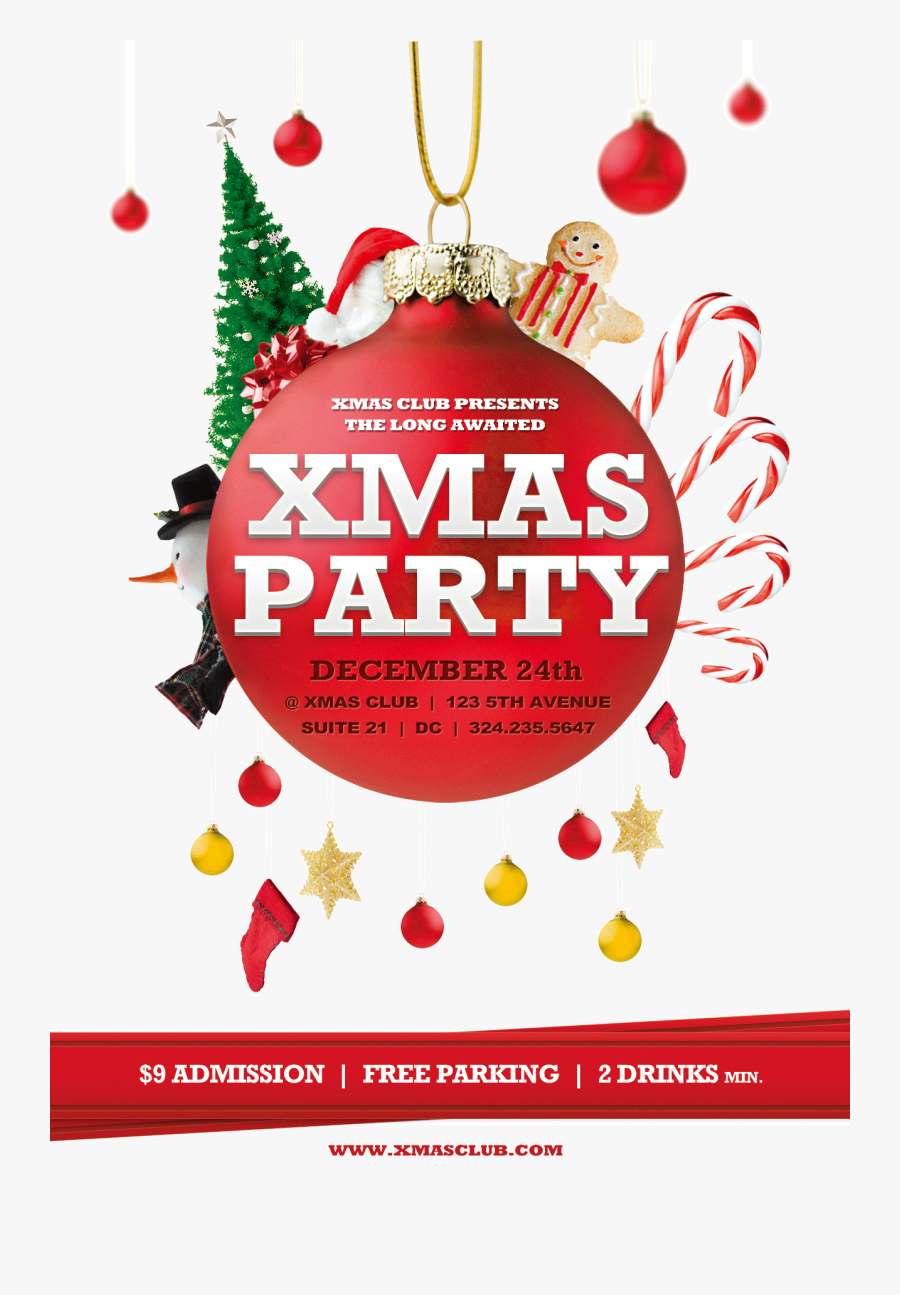 Clip Art Christmas Party Flyers Template - Christmas Poster Png, Transparent Clipart