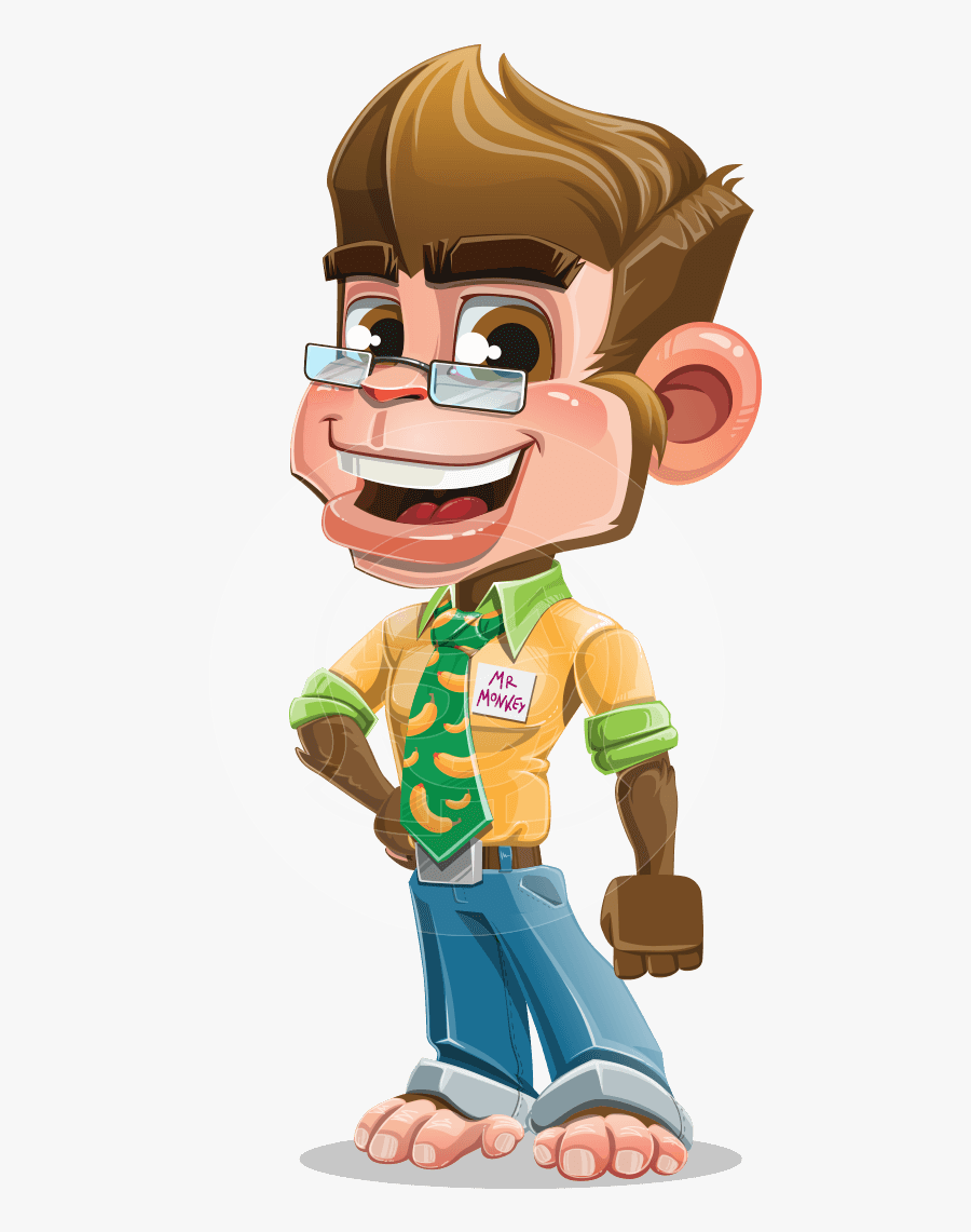 Business Monkey Cartoon Vector Character Aka Mr - Cartoon Mr Monkey, Transparent Clipart