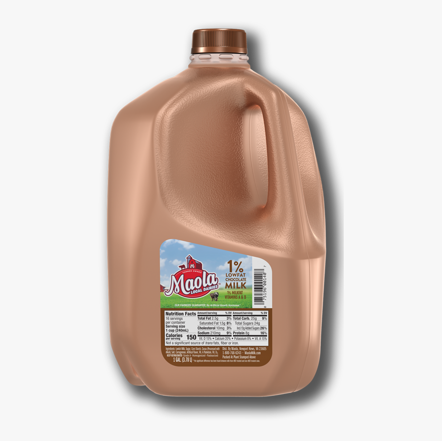Maola 1 Percent Lowfat Chocolate Milk Is Available - Chocolate Milk Gallon Transparent, Transparent Clipart