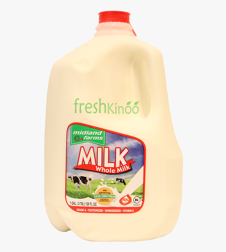 Transparent Milk Gallon Png - Midland Farms, Transparent Clipart