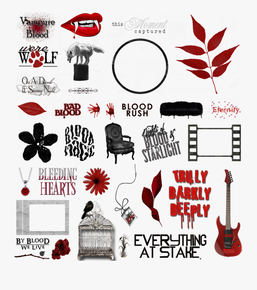 Blood Clipart Cut Clipart - Vampire Word Art, Transparent Clipart