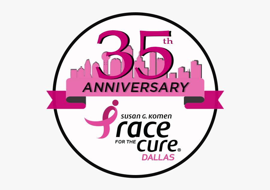 Anniversary Logo - Race For The Cure Dallas 2017, Transparent Clipart