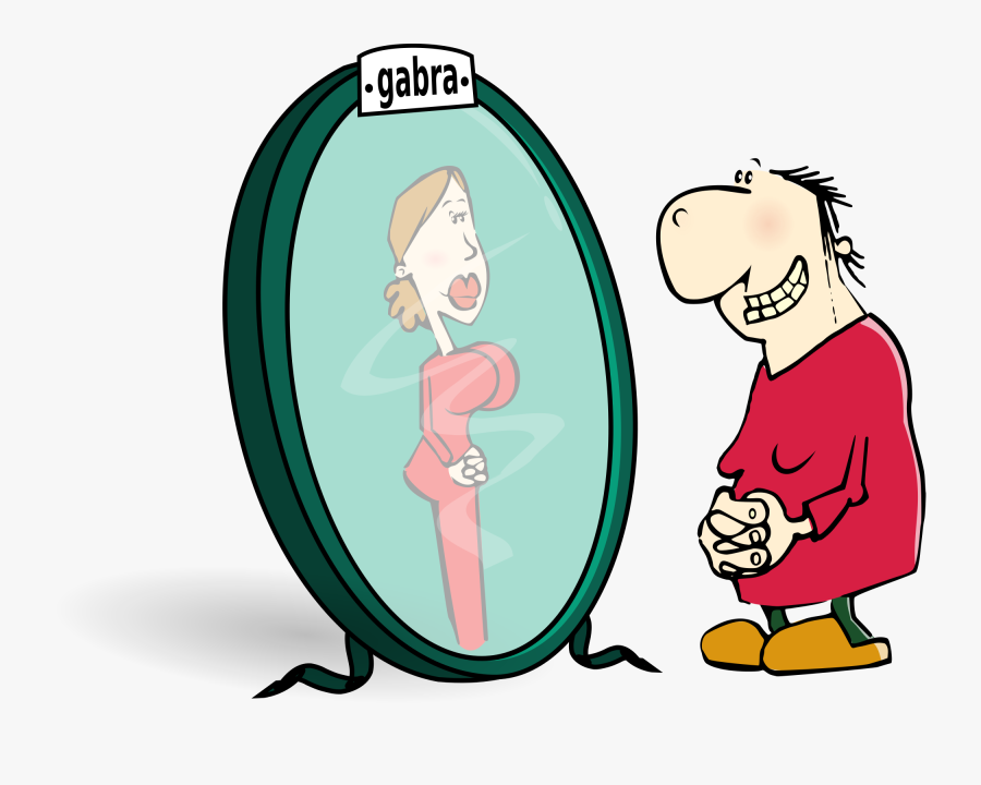 Woman Clipart Mirror - Pretty But Ugly In Mirror, Transparent Clipart
