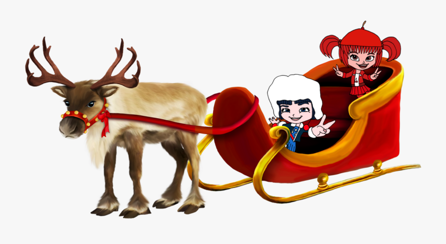Sleigh Clipart Riding - Reindeer And Sleigh Clipart, Transparent Clipart