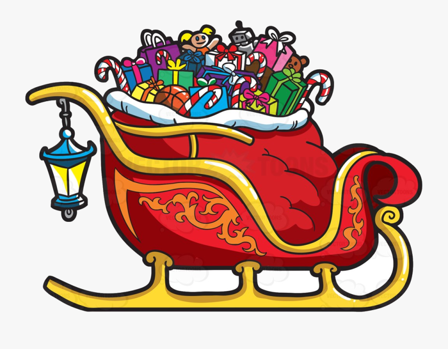 Sleigh A Christmas Full Of Ts Transparent Png - Sleigh With Presents Clipart, Transparent Clipart