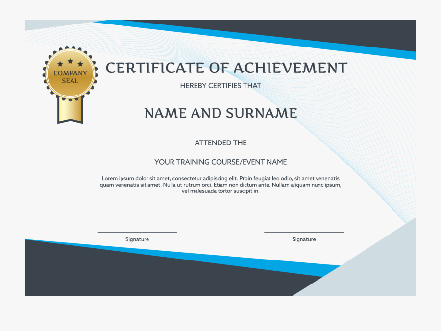 Certificate Png Transparent Picture - English Course Certificate Template, Transparent Clipart