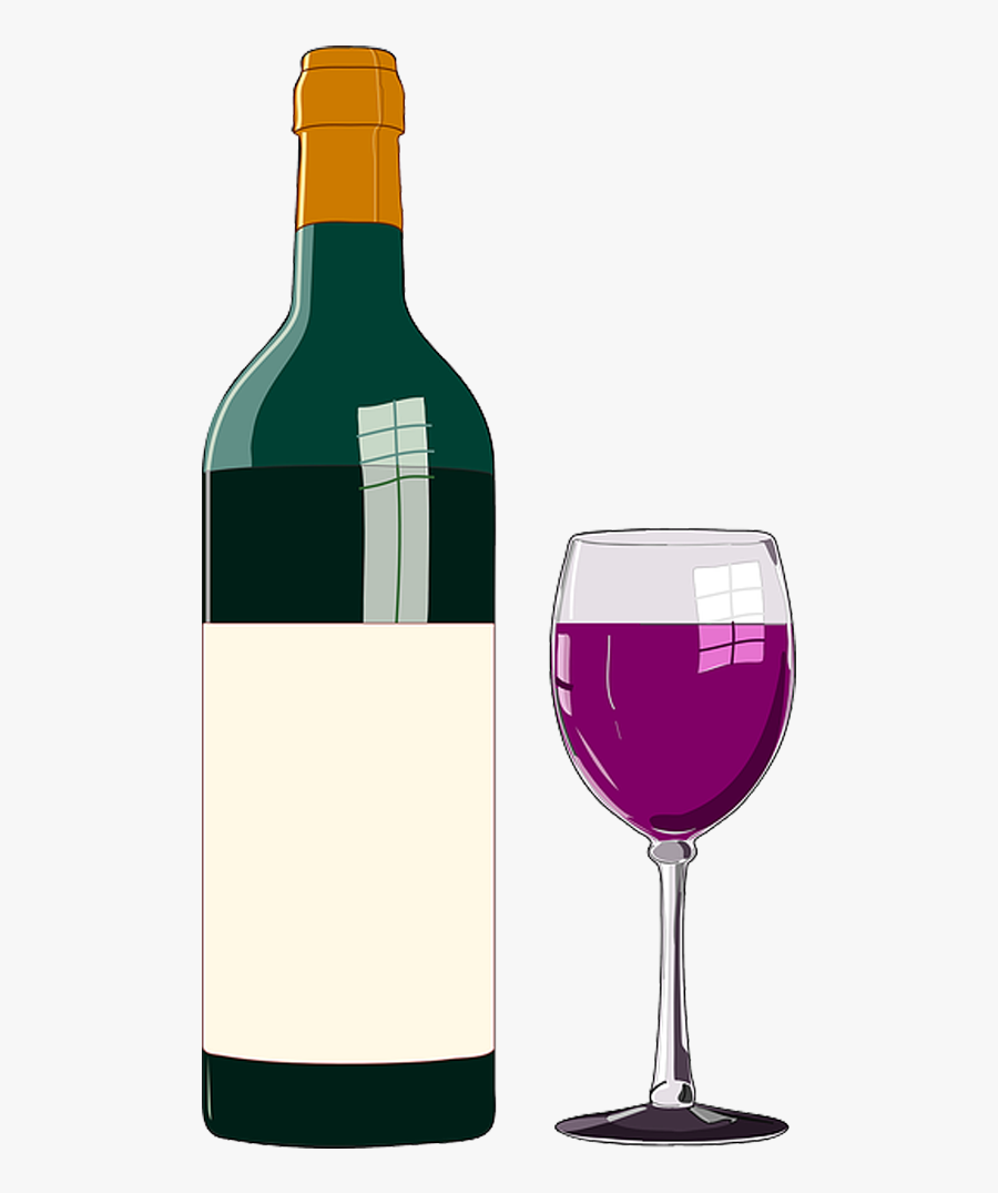 Red Wine Clip Art White Wine Beer - Wine Bottle And Glass Clipart, Transparent Clipart