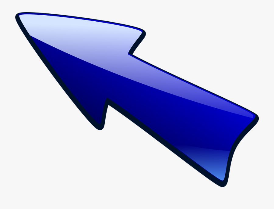 Arrow, Arrow Pointing Up Left, Blue, Glossy, Up Left - Arrow Pointing Up Left, Transparent Clipart