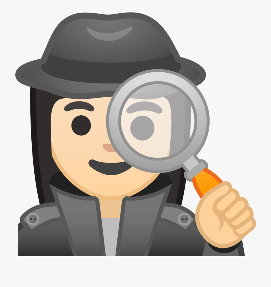 Woman Detective Light Skin Tone Icon - Emoji With Magnifying Glass, Transparent Clipart
