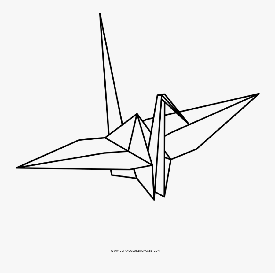 Origami Crane Coloring Page - Origamia Para Colorear, Transparent Clipart