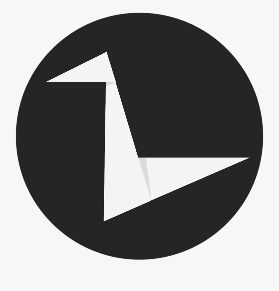 Origami Crane On A Black Circle Clipart , Png Download - Circle, Transparent Clipart