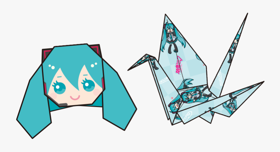 Hatsune Miku Origami, Transparent Clipart