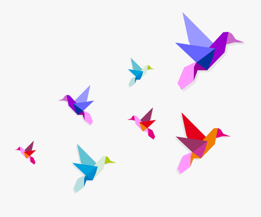 Vector Duck Origami - Flying Birds Gif Png, Transparent Clipart