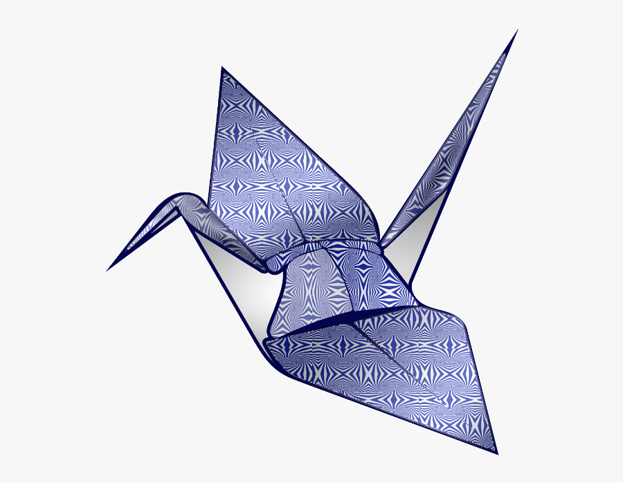 Origami, Blue, Op Art, Crane - Drawing, Transparent Clipart