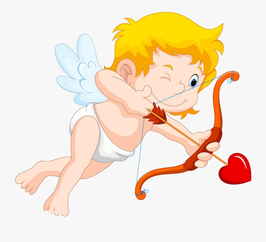 Illustration Archery Cartoon Cupid Free Frame Clipart - Cupid Shooting His Arrow, Transparent Clipart