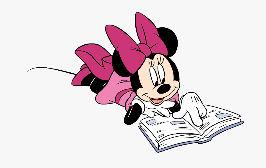 Minnie Mouse Reading Books, Transparent Clipart