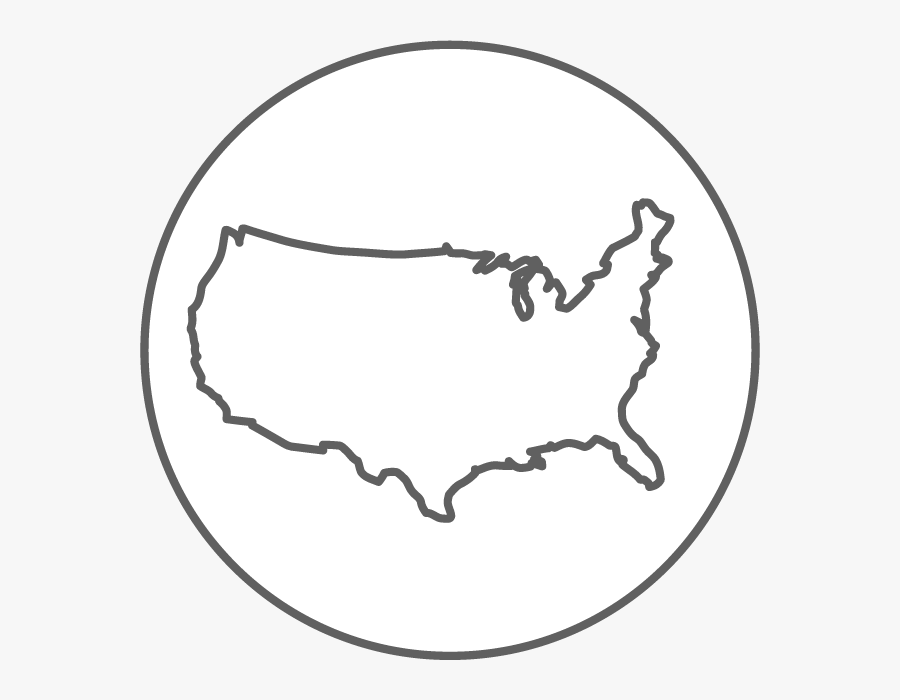 Basic United States Outline, Transparent Clipart