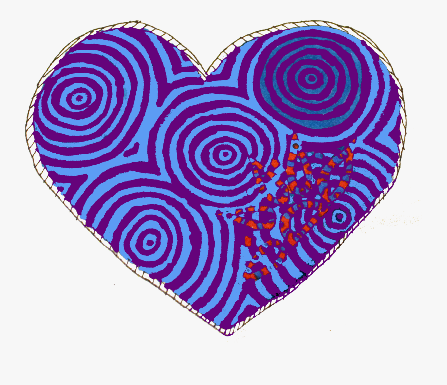 Blue Drawing Heart - Heart, Transparent Clipart