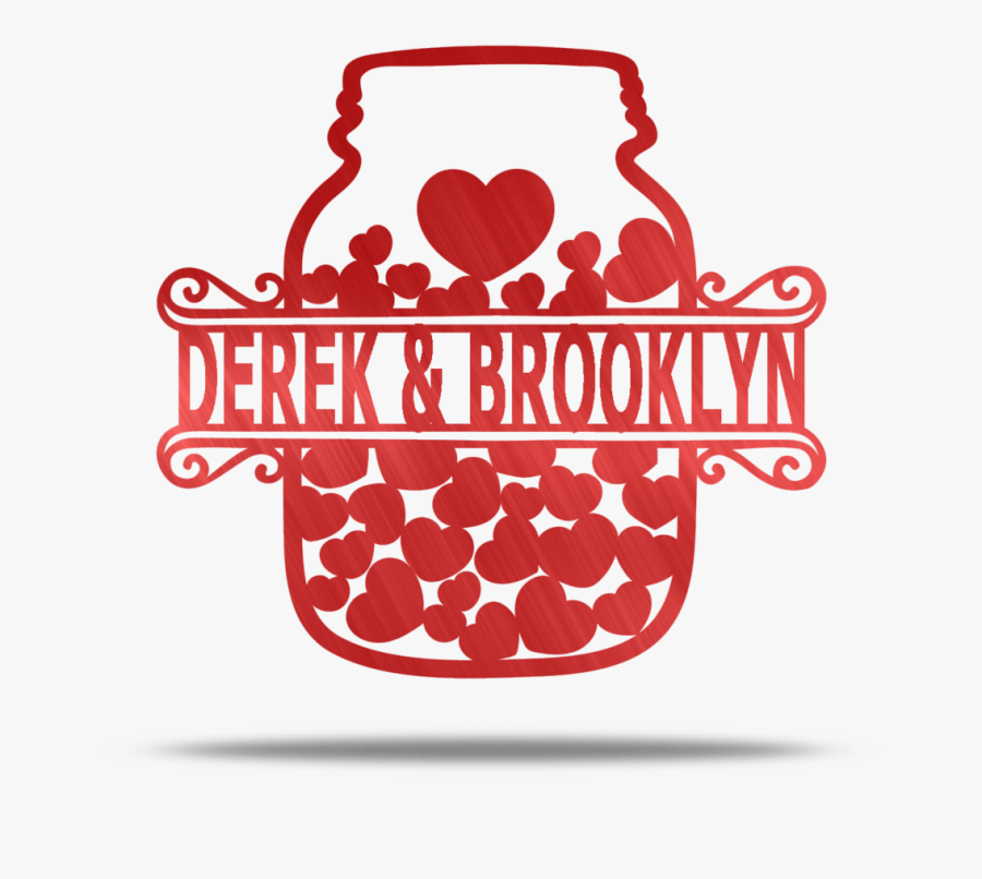 Heart Jar Love Monogram Wall Art, Transparent Clipart